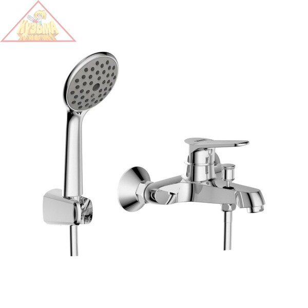 Смеситель для ванны с коротким изливом с аксессуарами Bravat Eco, арт. F6111147C-B