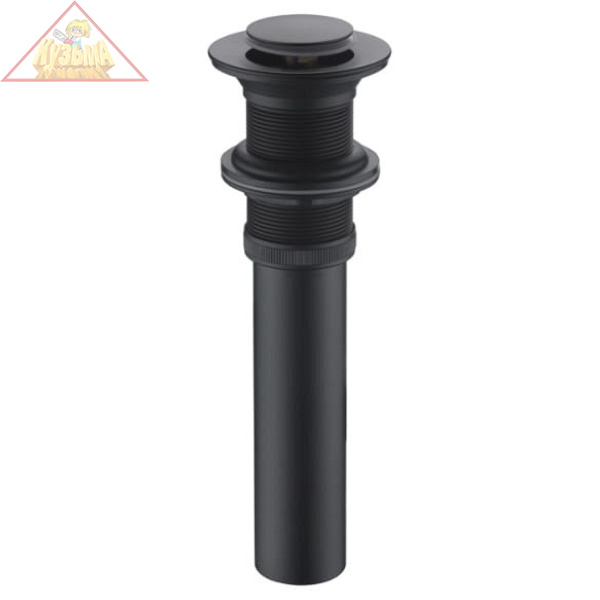 Донный клапан, латунь, с переливным отверстием, черный Bravat P6443BW-ENG