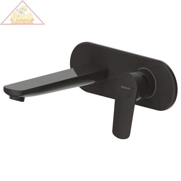 Встраиваемый смеситель настенный для умывальника Bravat Rhein P8429564BW-ENG