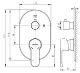 Встраиваемый смеситель 2-функц. Bravat New Moon, арт. P69191C-2-RUS