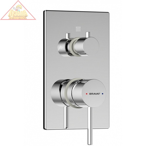 Смеситель встраиваемый в стену для ванны с душем Bravat Arc P69193C-ENG 3-х функциональный