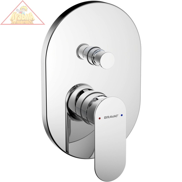 Смеситель встраиваемый для ванны с душем Bravat Gina PB865104CP-2-ENG