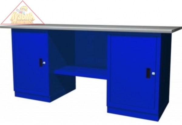 OWB-0219 Столешница оцинкованная для верстака с двумя тумбами, 1900х686 мм Ombra