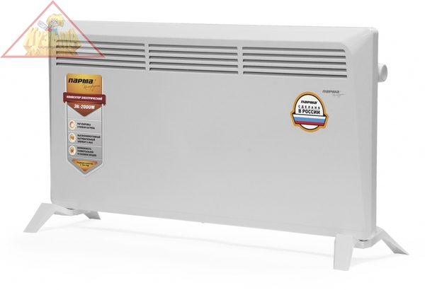 Конвектор ПАРМА Комфорт ЭК-2000М (2кВт, термостат, подставка, Х-образный нагреватель) РОССИЯ