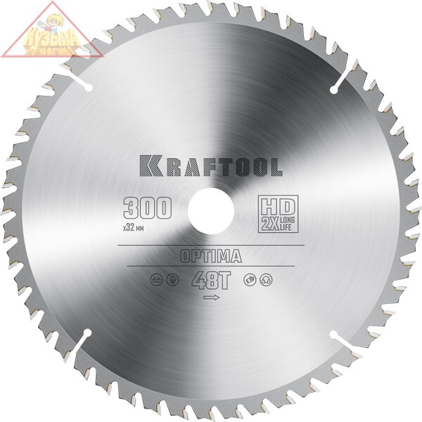 Диск пильный по дереву KRAFTOOL ″OPTIMA″ 300х32мм, 48Т, арт. 36951-300-32
