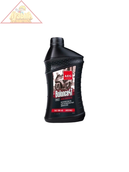 Масло полусентетическое моторное Balance 4T SAE 10W40 JASO MA2 API 1л для мотоциклов AEG Lubricants, арт. 33245