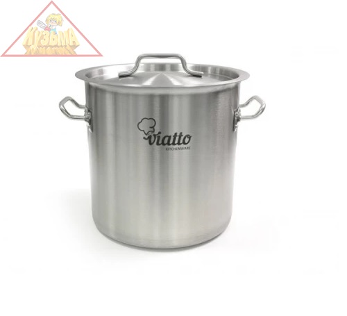 Кастрюля из нержавеющей стали VIATTO 101302 с тройным дном 250x250 мм объём 12 л
