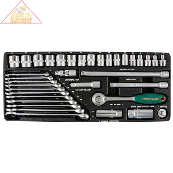 Набор головок торцевых 3/8"DR, 36 предметов Jonnesway S04H3536S