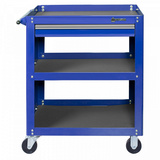 Тележка открытая "Оптима", 3 полки и ящик, синяя Мастак 520-01580MB