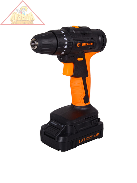 Дрель-шуруповерт аккумуляторная Вихрь ДА-18Л-2КУ/Б 72/14/23