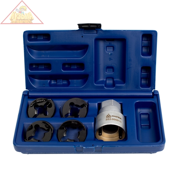 Набор для восстановления резьбы на колесных шпильках DAF / IVECO / MAN / RENAULT / VOLVO / MERCEDES, кейс, 5 предметов МАСТАК 352-00001C