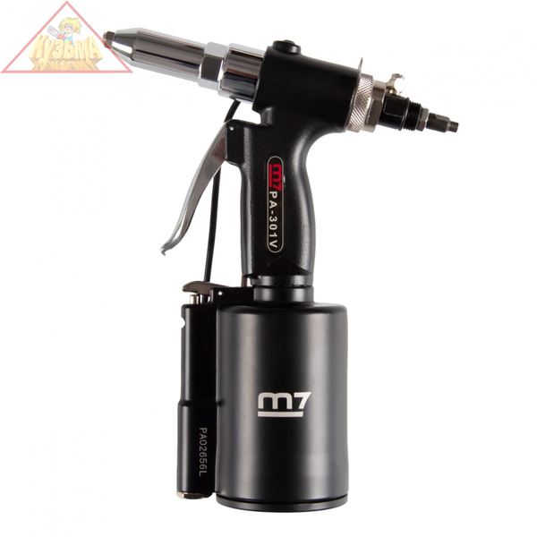 Пневмогидравлический заклепочник MIGHTY SEVEN для заклепок диаметром 2,4 до 4,8 мм, пневмоудержание заклепки, арт. PA-301V