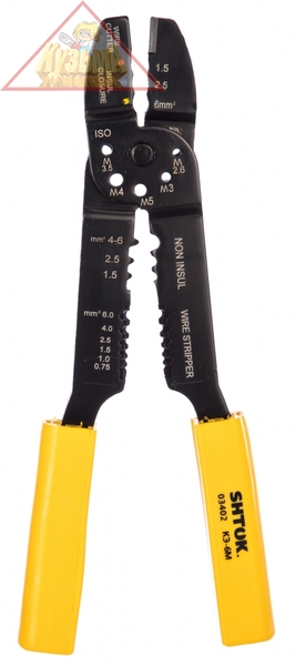 03402 КЭ-6М Клещи электромонтажные многофункциональные 5 в1. SHTOK.