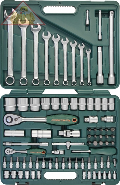 Набор инструмента универсальный 1/4", 1/2"DR, 82 предмета Jonnesway S04H52482S