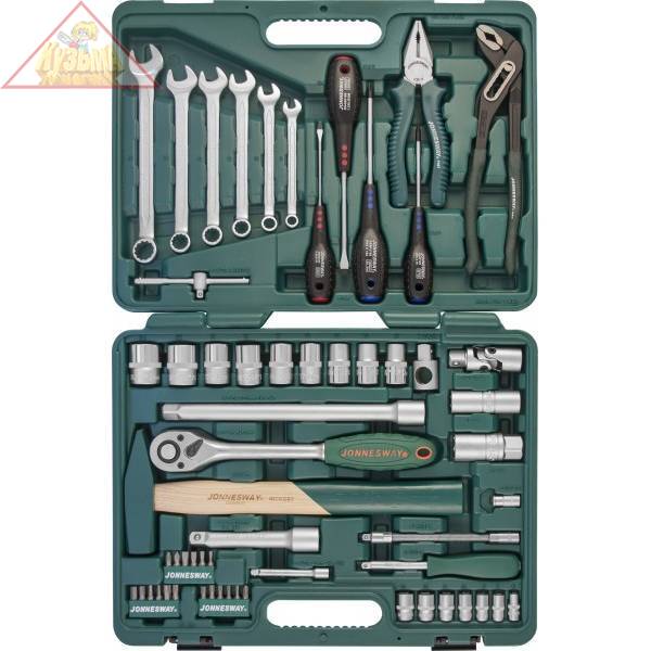 Набор инструмента универсальный 1/4", 1/2"DR, 60 предметов Jonnesway S04H52460S