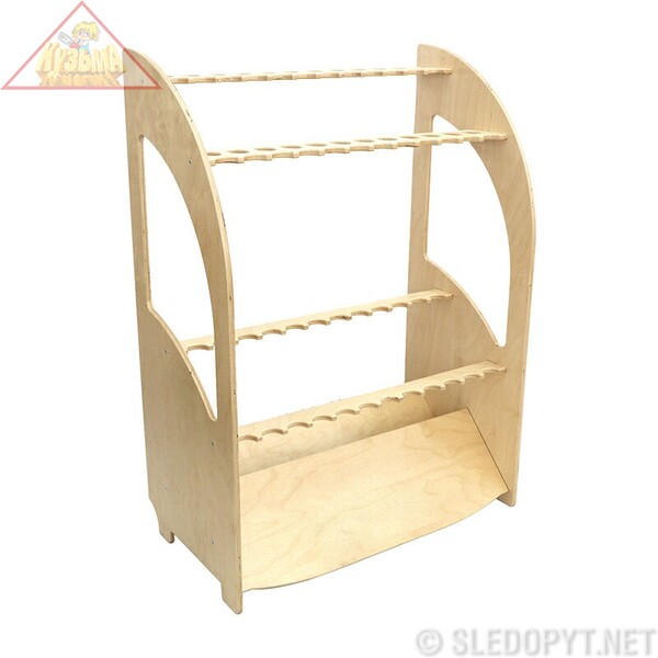 Стойка для удилищ пристенная двухъярусная, под 24 шт., 610х340х750 мм, покрытая лаком MB-RS-04