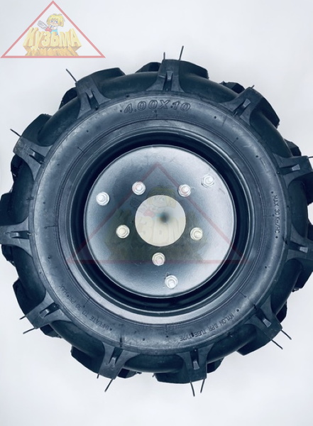 Колесо в сборе пневмо 4.00-10 (шина+камера+диск) "Елочка" 5 отв. Rezer 6368578