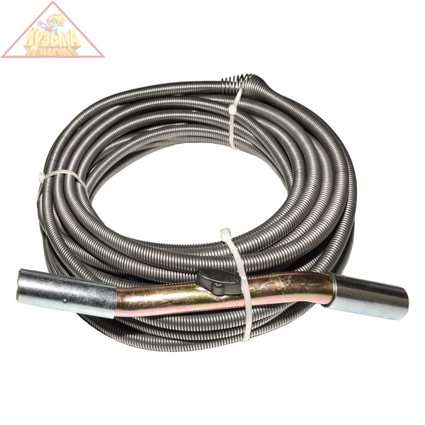 Спираль сантехника с универсальной насадкой для удаления засоров в трубах Ф до 110 мм и длиной до 15 метров CROCODILE КРОКОЧИСТ, арт. 50310-10-15