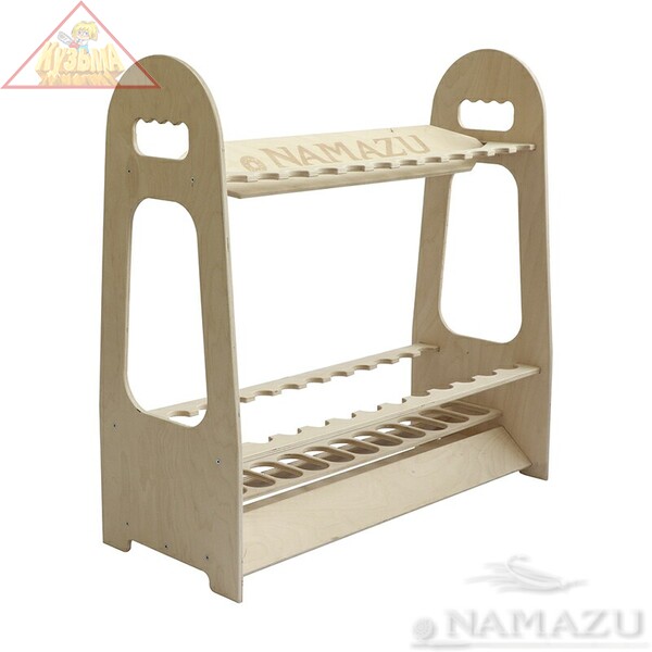 Стойка для удилищ Namazu, под 24 шт., 750x320x755 мм, покрытая лаком/3/, N-SS-09L