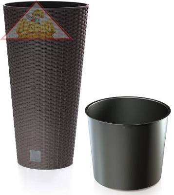 Кашпо для цветов 15/27 л, венге, 2 предмета Prosperplast Rato Tubus DRTUS300-440U