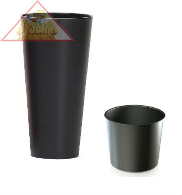 Кашпо для цветов Prosperplast TUBUS SLIM антрацит 2 предмета 35 и 64л DTUS400-S433