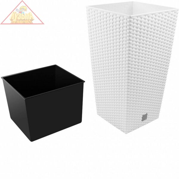 Кашпо для цветов Prosperplast RATO SQUARE белый 2 предмета 37 и 91,5л DRTS400-S449