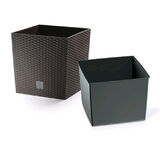 Кашпо для цветов Prosperplast RATO LOW антрацит 2 предмета 37 и 64л DRTS400L-S433