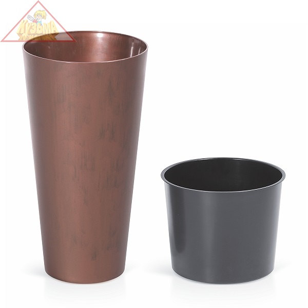 Кашпо для цветов Prosperplast Tubus Slim Corten кортен сталь 2 предмета 15 и 27 л DTUS300C-7601U