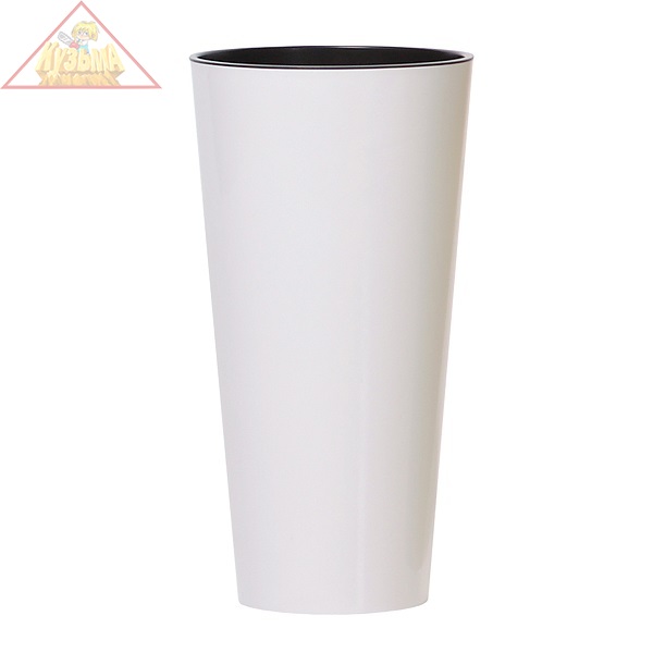 Кашпо для цветов Prosperplast Tubus Slim Shine 27+15 л, белый DTUS300S-S449
