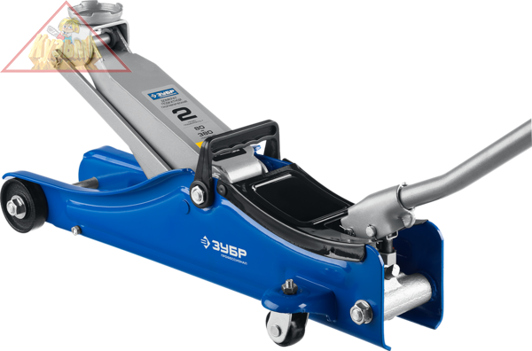 ЗУБР Т-55-K 2т 80-380мм подкатной домкрат с увеличенным подъемом и низким подхватом в кейсе, Профессионал 43058-2-K