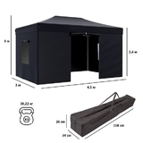 Тент-шатер садовый быстро сборный Helex 4342 3x4,5х3м полиэстер черный