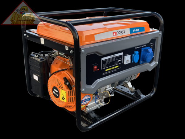 ЭГС-6500 Бензогенератор СОЮЗ,5,5/5,0 кВт, AVR (Авто. Рег.Напр.), ручн старт, 65 кг, бак 25л	