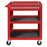 Тележка открытая "Оптима", 3 полки и ящик, красная Мастак 520-01580MR
