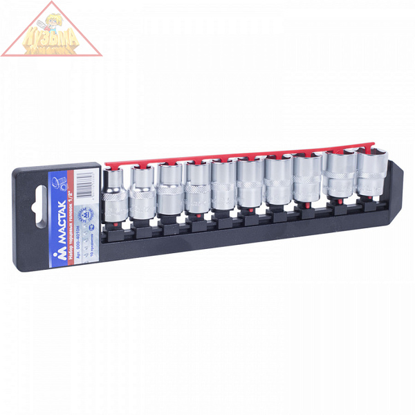 Набор торцевых головок 1/2", 10-24 мм, 10 предметов МАСТАК 000-4010H