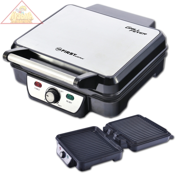 Электрогриль-пресс FIRST Мощность: 1800 Вт.2 плиты-гриль с антипригарным покрытием Bl