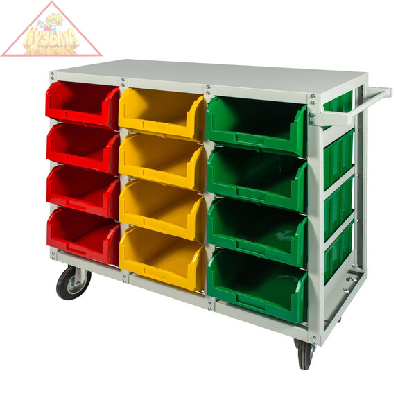 Стеллаж с направляющими Стелла-техник V4-12-200-К мобильный, односторонний, 12 ячеек, грузоподъемность до 500кг