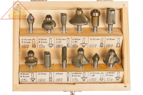 Набор фрез (12 шт; хвостовик 6 мм) по дереву STAYER 2992-H12