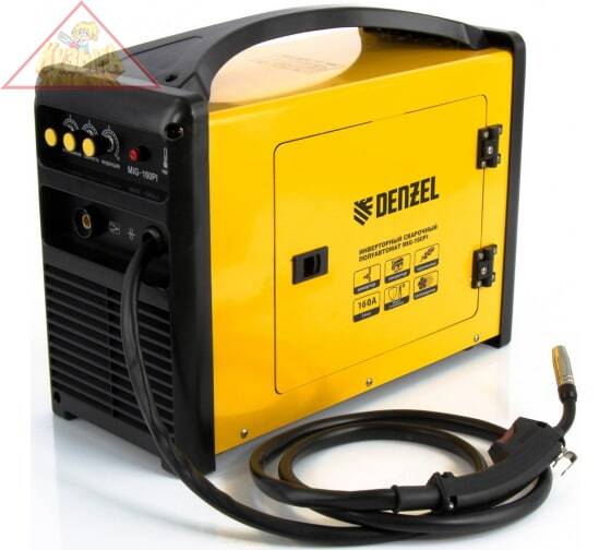 Инверторная сварка Denzel тип MIG MAG MIG-180PI, 180 А, ПВР 60%, диам. эл. 0,6-0,8 мм (арт. 94351)