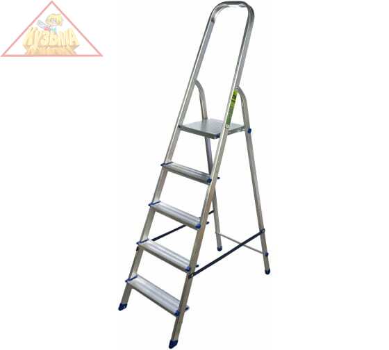 Стремянка, 5 ступеней, алюминиевая, Россия// Сибрте 97715