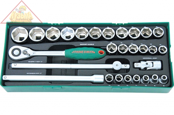 S04H4524SP Набор головок торцевых 1/2"DR в ложементе, 10-32 мм, 24 предмета Jonnesway