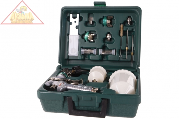 JA-HVLP-1080GK Набор пистолет покрасочный "Краскопульт" JA-HVLP-1080G с аксессуарами, 16 предметов	 Jonnesway