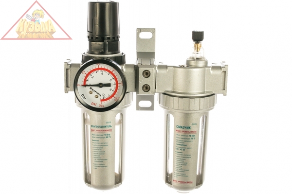 Набор аксессуаров Kraftool Industrie Qualitat для пневмосистем манометр влагоотделитель смазчик 06505