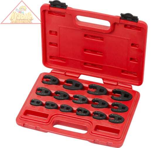 Набор разрезных ключей 3/8"&1/2" (воронья лапка), 8-24 мм, кейс, 15 предметов МАСТАК 0261-15C