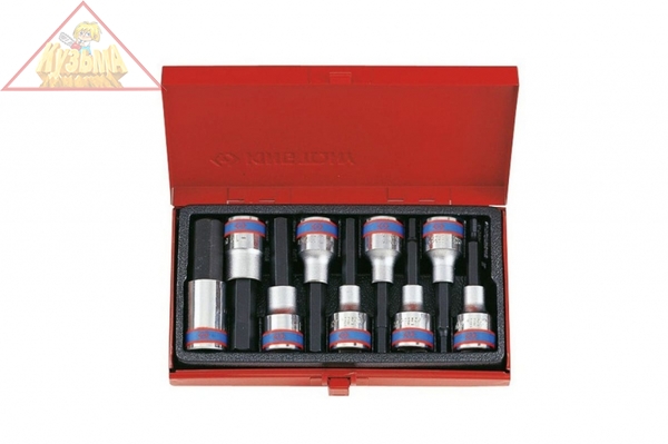 Набор торцевых насадок 1/2", HEX, 4-17 мм, L = 80 мм, 9 предметов KING TONY 4120PR