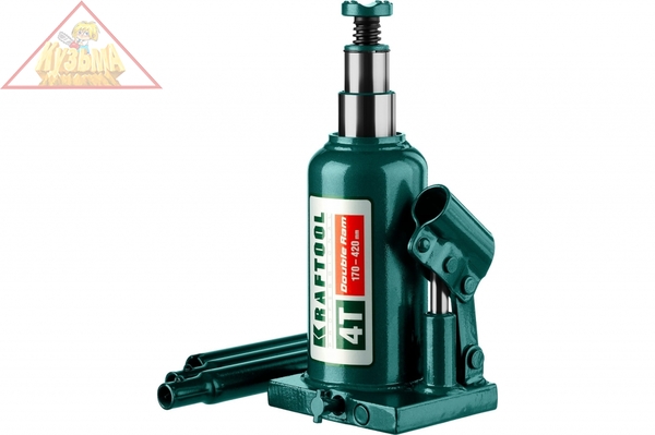 Гидравлический бутылочный домкрат KRAFTOOL Double Ram 4т, 170-420мм, 43463-4