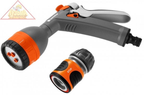 Комплект Gardena 18343-32.000.00 Пистолет для полива многофункциональный Gardena Classic + Коннектор стандартный 1/2"