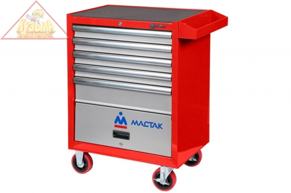 Красная инструментальная тележка (5 ящиков и отсек) МАСТАК 522-05581R