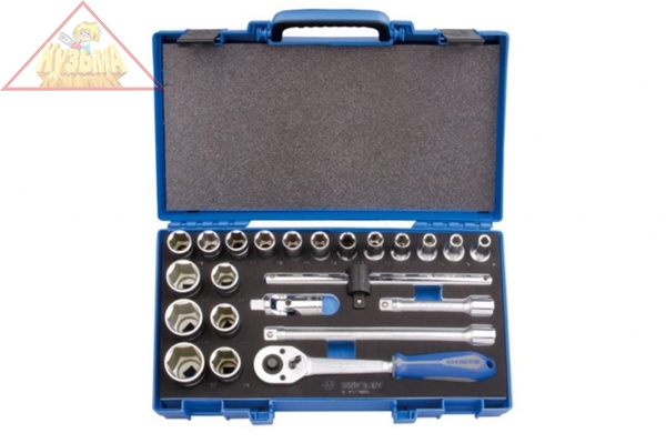 Набор торцевых головок с принадлежностями 1/2", шестигранные, 8-32 мм, 23 предмета KING TONY 4523MRV01