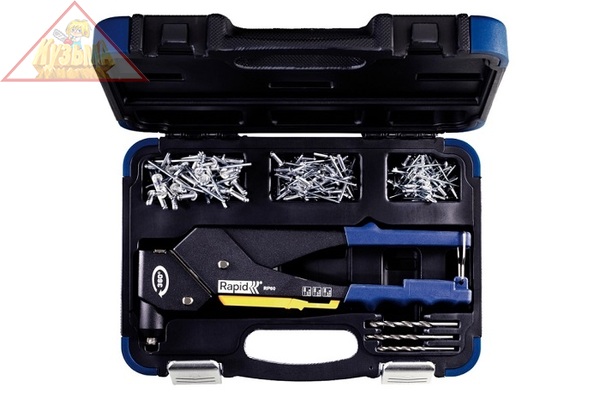 Ручной заклепочник с поворотной головкой 360° в кейсе RAPID RP60 MULTI d 3.2мм, 4.0мм, 4.8мм 5001128