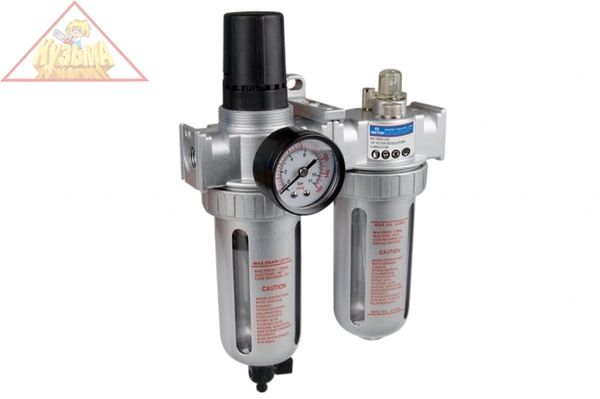 Фильтр влагоотделитель с редуктором и лубрикатор 3/8", 10 бар KING TONY 799A0-33C